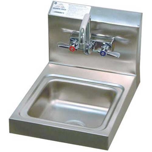 Handsink - Splash Mounted Faucet, Space Saver Unit Bowl Size: 9 x 9 x 5 inch.