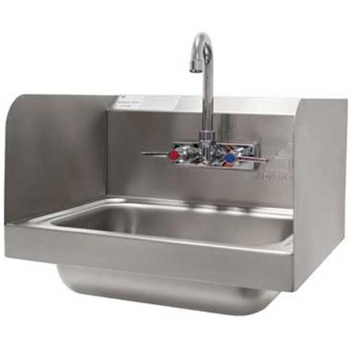 Handsink - Side Splash Unit, 7 3/4 High Side Splashes, Wall Bracket.