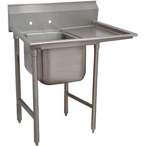 Super Saver 900 Series Stainless Steel Regaline Sink with 1 Compartment, Right Drain Board.Overall Length 40 inch.