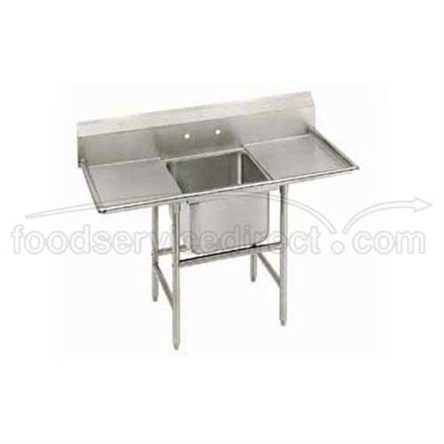 Super Saver 900 Series Stainless Steel Regaline Sink with 1 Compartment, 2 Drain Board.Overall Length 54 inch.