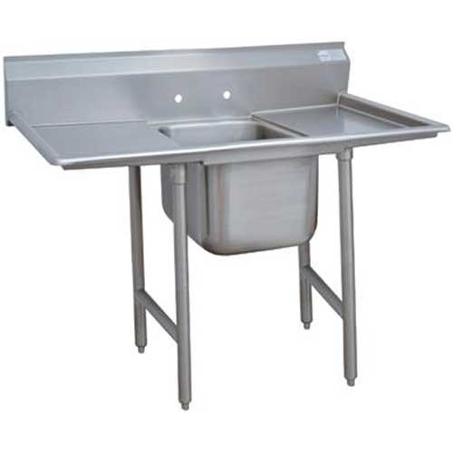 Super Saver 900 Series Stainless Steel Regaline Sink with 1 Compartment, 2 Drain Board.Overall Length 66 inch.