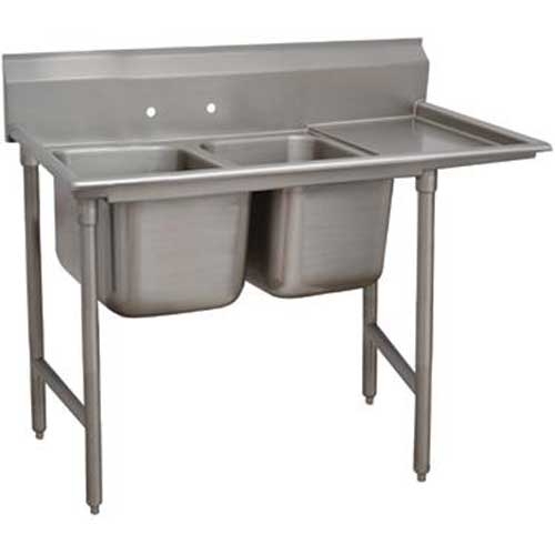 Standard 930 Series Stainless Steel Regaline Sink with 2 Compartment, Right Drain Board.Overall Length 58 inch.