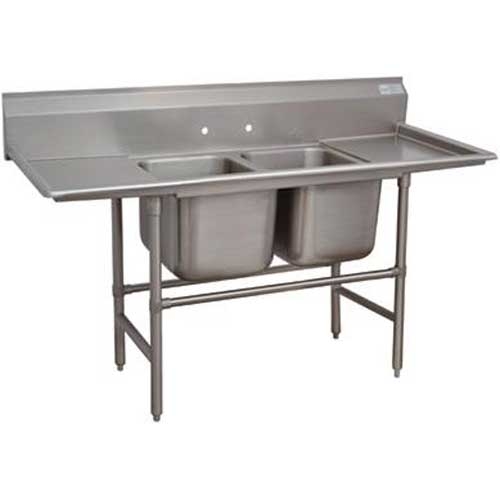 Spec-line 940 Series Stainless Steel Regaline Sink with 2 Compartment, 2 Drain Board.Overall Length 109 inch.