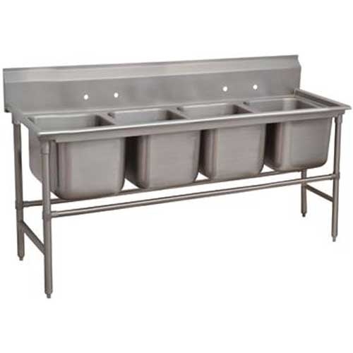 Spec-line 940 Series Stainless Steel Regaline Sink with 4 Compartment, No Drain Board.Overall Length 113 inch.