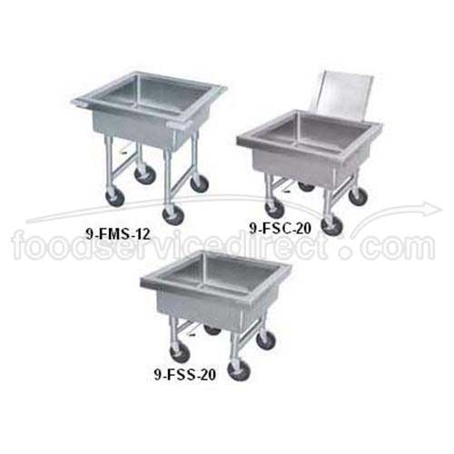 Stainless Steel Fabricated Mobile Sink 22x22x12 inch.
