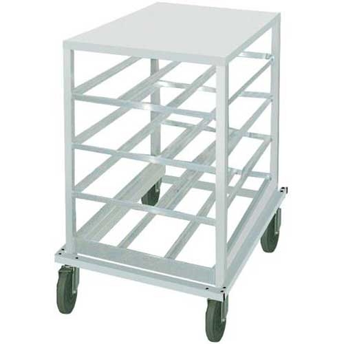 Heavy Duty Aluminum Top Mobile Can Rack - Half Size, Holds 54 #10 Size Cans Or 72 #5 Cans.