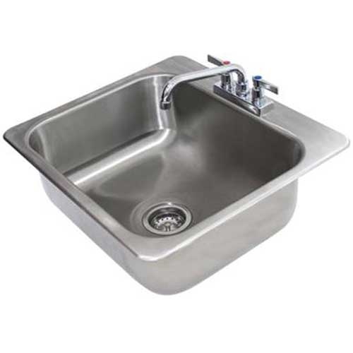 One Compartment General use Drop-in Sink Includes Faucet and Drain Size : 23 x 21 inch.
