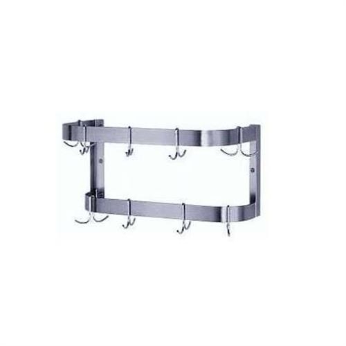 Stainless Steel Wall Mounted Pot Rack, Length 9 Feet.