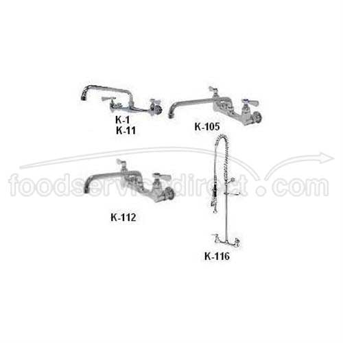 12 inch Swing Spout Faucet - Splash Mounted.