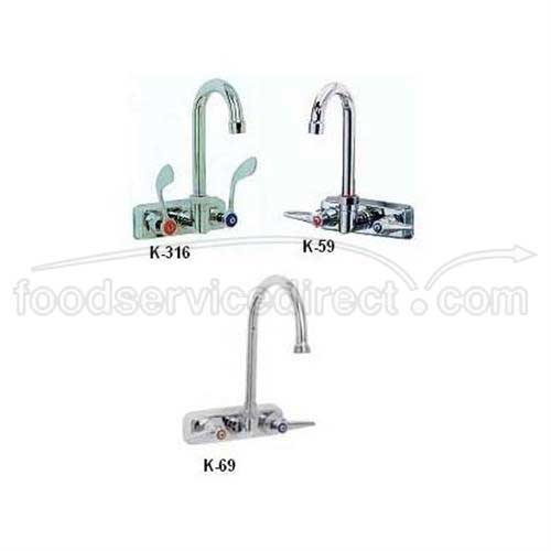 Wrist Handle Gooseneck Faucet - Splash Mounted.