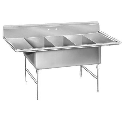 Advance Tabco Stainless Steel 3 Compartment Fabricated Super Size Sink, 24 x 30 x 14 inch Bowl.