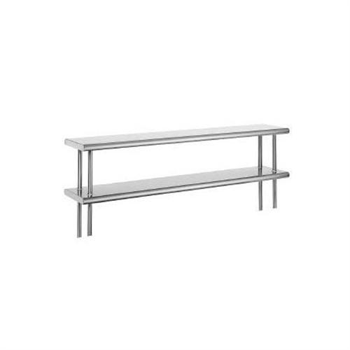 Double Deck All Welded Stainless Steel Table Mounted Shelf. Size: 12 Width