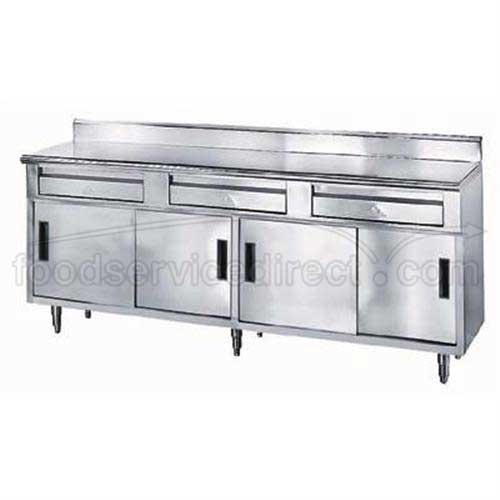 Stainless Steel Enclosed Base Cabinet Sliding With Drawers, 30x120 inch.