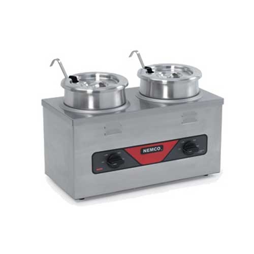 Nemco Food Equipment Twin Well Countertop Warmer, 4 Quart.