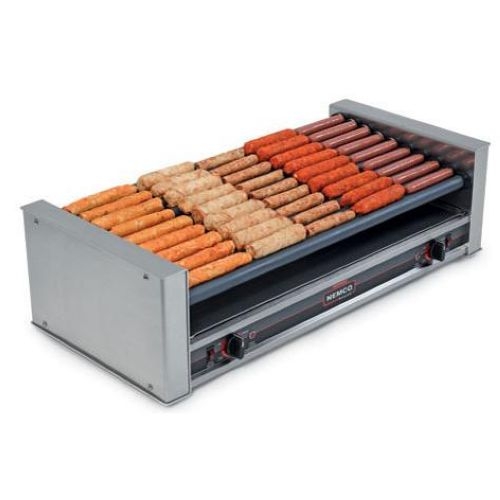 Nemco Food Equipment Slanted 45 Hot Dog Wide Roller Grill, 35.5 x 16.25 x 10.25 inch.