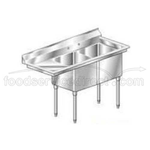 Aero 18 Gauge 304 Stainless Two Compartment NSF Sink, 23.4 x 60 x 24 inch.