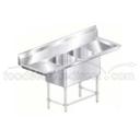 Aero 16 Gauge 430 Stainless Two Compartment NSF Sink, 27 x 56 x 24 inch.