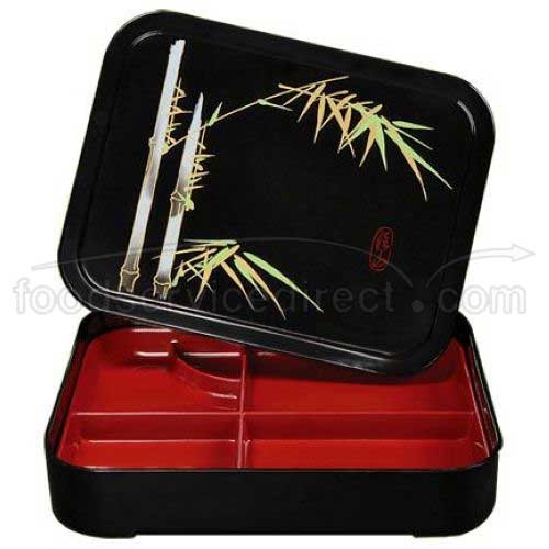 GET Enterprises inc Fuji Japanese Series Acrylonitrile Butadlene Styrene 5 Compartment Bento Box, 10.75 x 8.25 inch -- 12 per case.