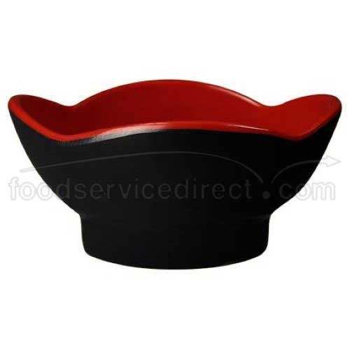 GET Enterprises inc Fuji Japanese Series Melamine Black with Red Scallop Dish, 3 Ounce -- 12 per case.
