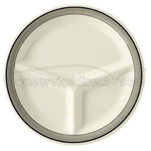 GET Enterprises inc Diamond Cambridge Melamine 3 Compartment Plate, 10.25 inch -- 12 per case.