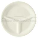 GET Enterprises inc Diamond Ivory Melamine 3 Compartment Plate, 10.25 inch -- 12 per case.