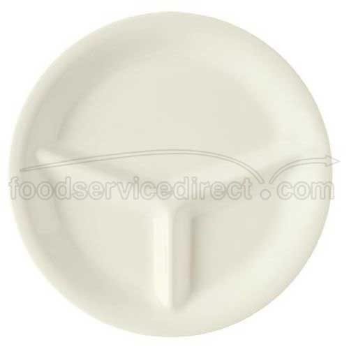 GET Enterprises inc Diamond Ivory Melamine 3 Compartment Plate, 10.25 inch -- 12 per case.