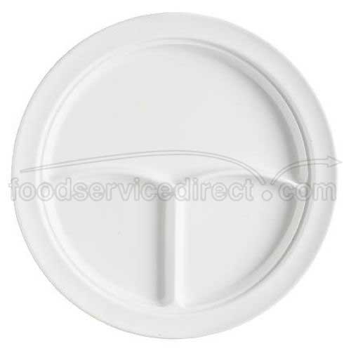 Green GET Enterprises inc Supermel I Melamine 3 Compartment Plate, 10 inch -- 12 per case.