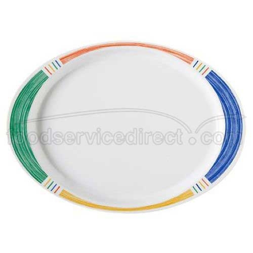 GET Enterprises inc Diamond Barcelona Melamine Oval Platter, 14.75 x 10.5 inch -- 12 per case.