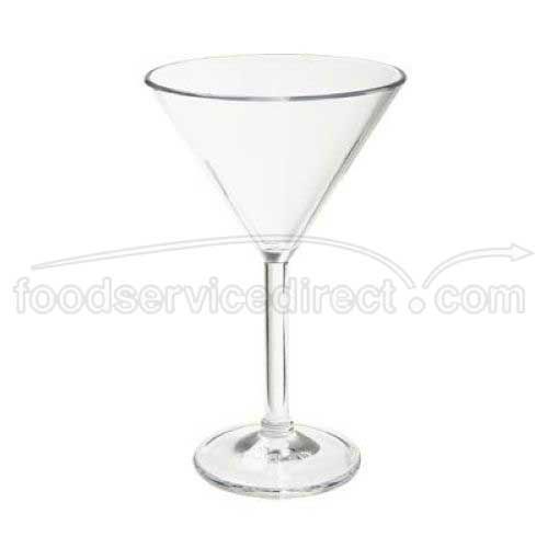 Get Enterprises Inc Styrene Acrylonitrile Stemware Clear Martini Glass, 6 Ounce -- 24 Per Case