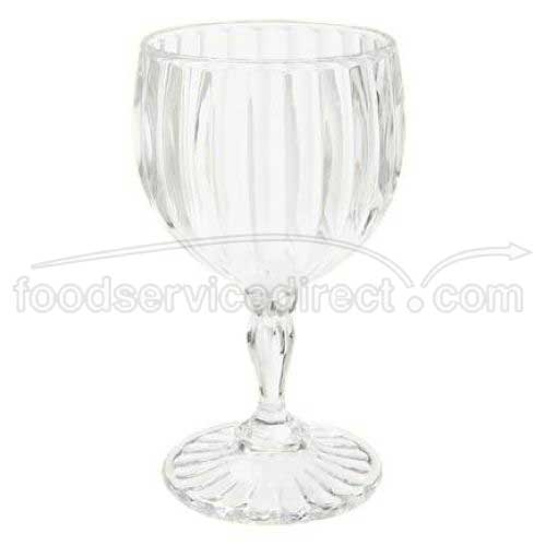 GET Enterprises Inc Styrene Acrylonitrile Stemware Clear Fluted Wine Glass, 5.75 inch Tall -- 24 per case.