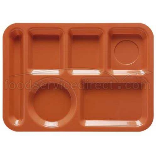 GET Enterprises inc Acrylonitrile Butadlenen Styrene Left Handed 6 Compartment School Tray, 10 x 14 inch -- 12 per case.