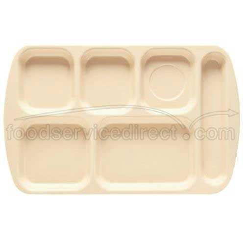 Black GET Enterprises inc Melamine Right Handed 6 Compartment School Tray, 15.5 x 10 inch -- 12 per case.