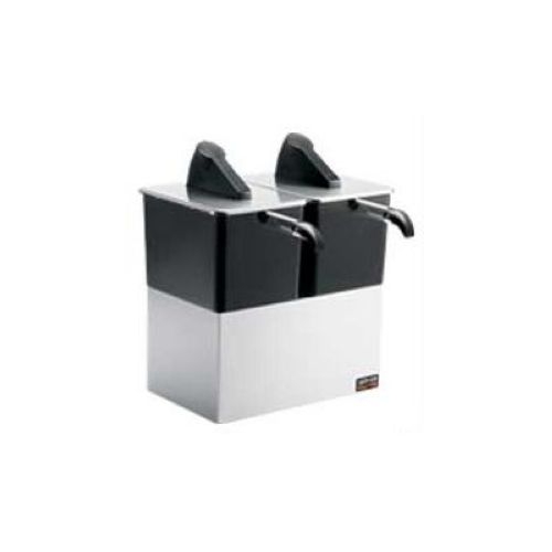 Server Twin Express Countertop Condiment Dispensers - Stainless Steel Stand, 17.75 x 14.937 x 14 inch.