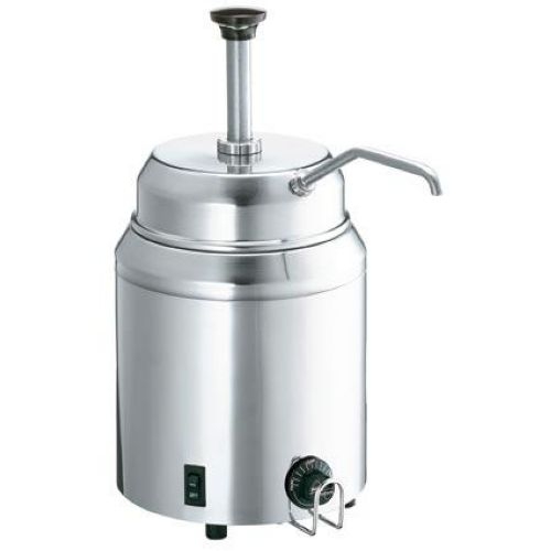 Server Round Hot Topping Fudge Warmer Server with Pump, 120 Volt/500 Watt.