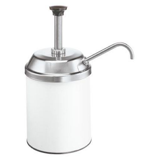 Server Stainless Steel Condiment Pump and Lid Only, 5.562 x 6.312 x 4.062 inch.