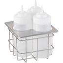 Server Stainless Steel Cold Table Triple Squeeze Bottle Holder.