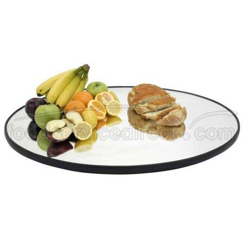Buffet Enhancements Food Display Mirror Tray - Oval Rimmed, 32 x 24 inch.