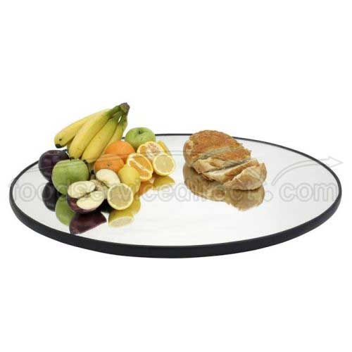 Buffet Enhancements Food Display Mirror Tray - Round Rimmed, 32 inch.