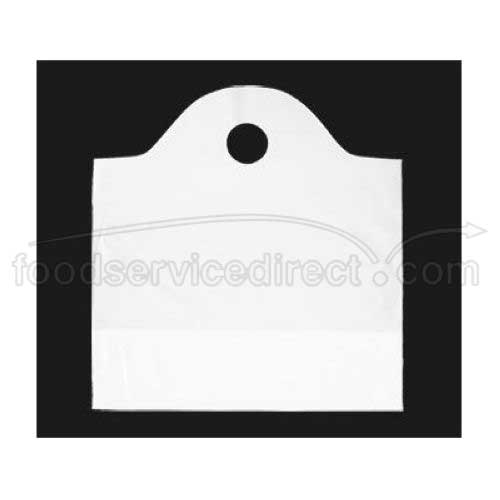 Kal Pac Corporation Round Die Cut Handle Wavy Top Food Service Bag, White, 19 X 19 X 10 Inch -- 1000 Per Case