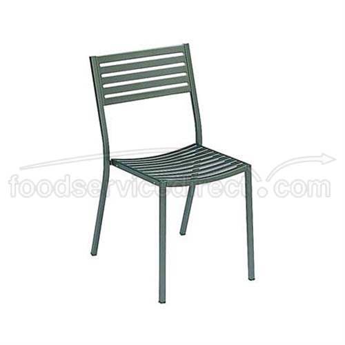 Emu Segno Outdoor Stacking Side Chair, Steel Slat Pattern Seat And Back, Square Tubular Steel Frame, 33 X 18 X 20.5 Inch -- 4 Per Case