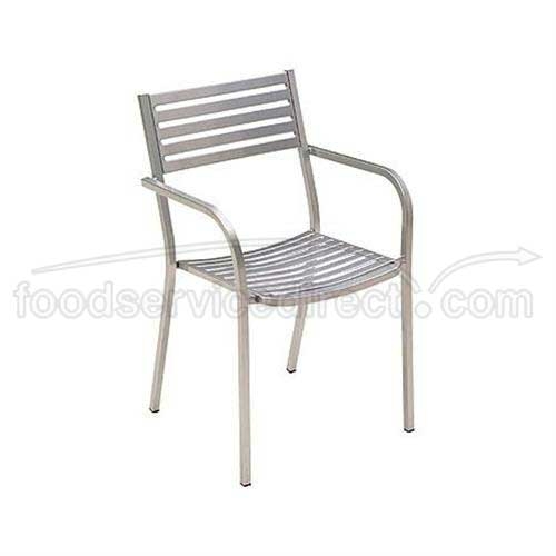 Emu Segno Outdoor Stacking Armchair - Steel Slat Pattern Seat And Back, Square Tubular Steel Frame, 33 X 20.5 X 20.5 Inch -- 4 Per Case.