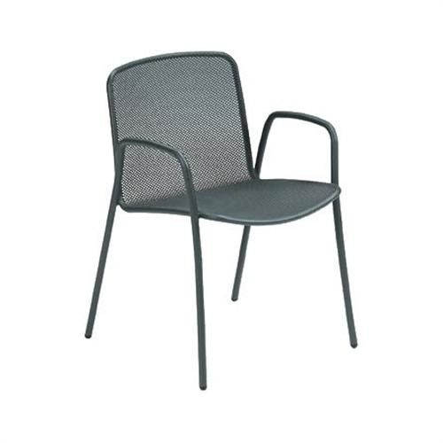 Emu Volta Outdoor Stacking Armchair, Steel Mesh Seat And Back, Tubular Steel Frame, 32.5 X 23.5 X 23.5 Inch -- 4 Per Case