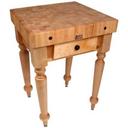 John Boos Maple Cream Finish Warm Cherry Stain Base Cucina Rustica Table, 30 x 24 x 4 inch.