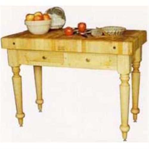 John Boos Cucina Americana Rustica Island Worktable 24 X 30 X 4in. With Maple End Grain Top, With Drawer
