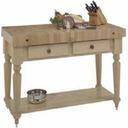Cucina Americana Rustica Worktable24 x 48 x 4in. With Maple End Grain Top, With Wood Shelf.