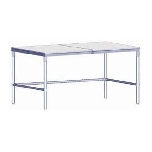 M Galvanized Cutting Table 36 x 24in. With 3/4in. High Density Polyethylene Flat Top With Galvanized Base And Bracing.