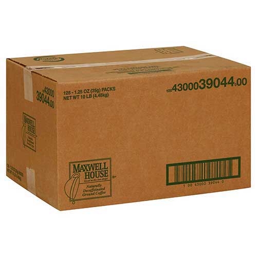 Maxwell House Decaffeinated Super High Yield Coffee - 1.25 oz. fractional pack, 128 packs per case