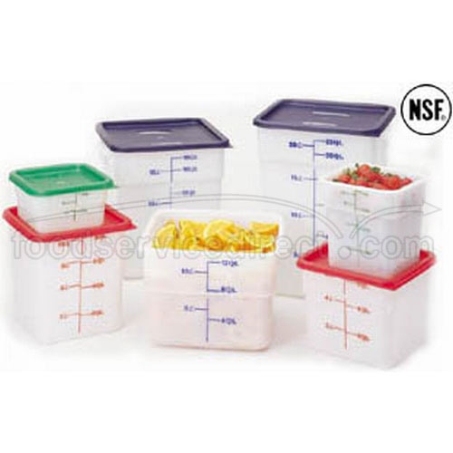 White 11 1/4 inch X 12 1/4 inch X 8 1/4 inch Camsquare Food Storage Containers - Poly 12 Quart -- 6 per case