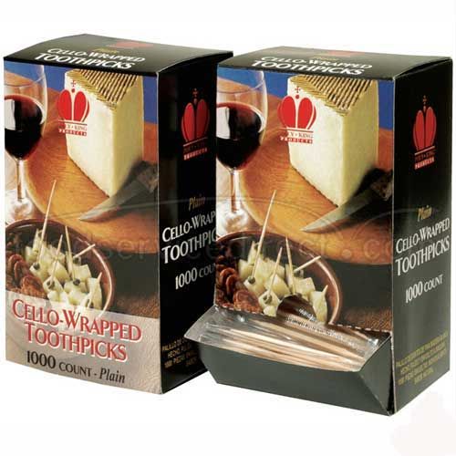 Goldmax Individually Cello Wrapped Plain Toothpicks, 1000 Count -- 12 Per Case