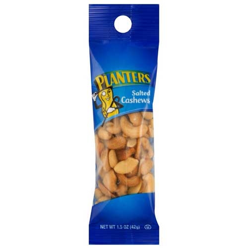 Planters Salted Cashew Tube.99 Each, 1.5 Ounce 18 Count -- 6 Case